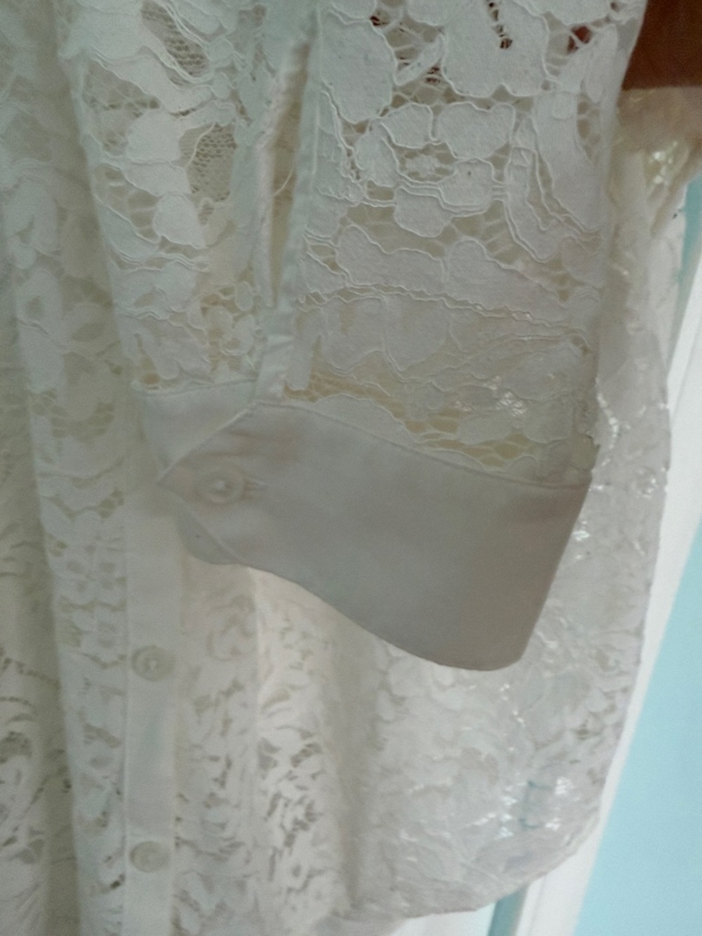Simply Vera Vera Wang White Lace Button-Down Shirt - Picture 4 of 8